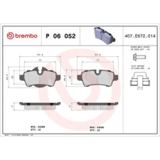 BREMBO fékbetétkészlet, tárcsafék P 06 052 autóalkatrész