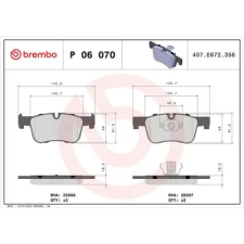 BREMBO fékbetétkészlet, tárcsafék P 06 070 autóalkatrész