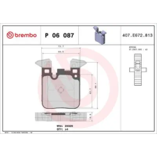 BREMBO fékbetétkészlet, tárcsafék P 06 087X autóalkatrész