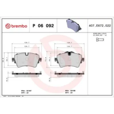 BREMBO fékbetétkészlet, tárcsafék P 06 092 autóalkatrész