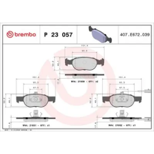 BREMBO fékbetétkészlet, tárcsafék P 23 057 autóalkatrész