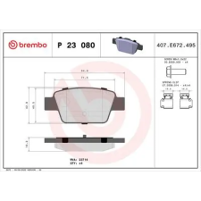 BREMBO fékbetétkészlet, tárcsafék P 23 080 autóalkatrész