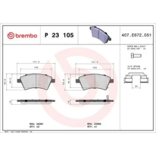 BREMBO fékbetétkészlet, tárcsafék P 23 105 autóalkatrész