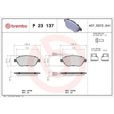 BREMBO fékbetétkészlet, tárcsafék P 23 137 autóalkatrész