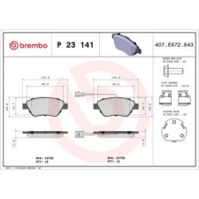 BREMBO fékbetétkészlet, tárcsafék P 23 141 autóalkatrész