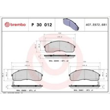 BREMBO fékbetétkészlet, tárcsafék P 30 012 autóalkatrész