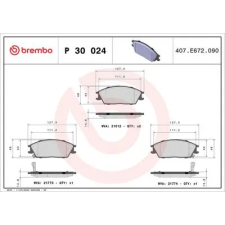 BREMBO fékbetétkészlet, tárcsafék P 30 024 autóalkatrész