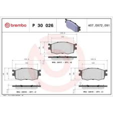 BREMBO fékbetétkészlet, tárcsafék P 30 026 autóalkatrész