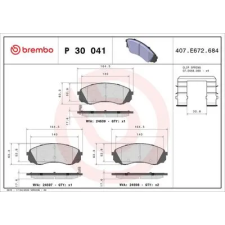 BREMBO fékbetétkészlet, tárcsafék P 30 041 autóalkatrész