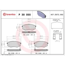 BREMBO fékbetétkészlet, tárcsafék P 30 055 autóalkatrész