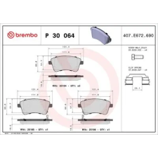 BREMBO fékbetétkészlet, tárcsafék P 30 064 autóalkatrész