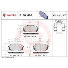 BREMBO fékbetétkészlet, tárcsafék P 30 093 autóalkatrész