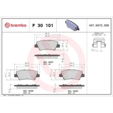 BREMBO fékbetétkészlet, tárcsafék P 30 101 autóalkatrész