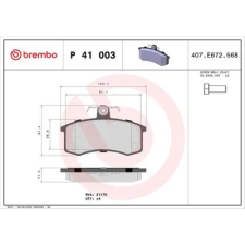 BREMBO fékbetétkészlet, tárcsafék P 41 003 autóalkatrész