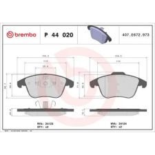 BREMBO fékbetétkészlet, tárcsafék P 44 020 autóalkatrész