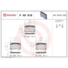 BREMBO fékbetétkészlet, tárcsafék P 49 016 autóalkatrész