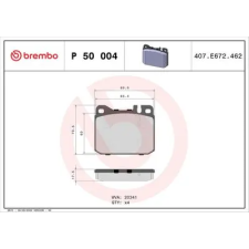 BREMBO fékbetétkészlet, tárcsafék P 50 004 autóalkatrész