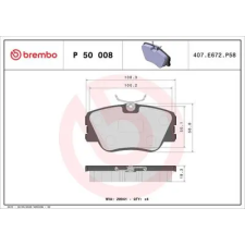 BREMBO fékbetétkészlet, tárcsafék P 50 008 autóalkatrész