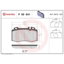 BREMBO fékbetétkészlet, tárcsafék P 50 041 autóalkatrész