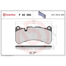 BREMBO fékbetétkészlet, tárcsafék P 50 092 autóalkatrész