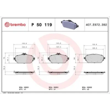 BREMBO fékbetétkészlet, tárcsafék P 50 119 autóalkatrész