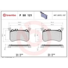 BREMBO fékbetétkészlet, tárcsafék P 50 121 autóalkatrész