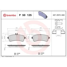 BREMBO fékbetétkészlet, tárcsafék P 50 125 autóalkatrész