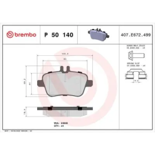 BREMBO fékbetétkészlet, tárcsafék P 50 140 autóalkatrész