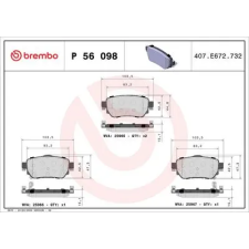 BREMBO fékbetétkészlet, tárcsafék P 56 098 autóalkatrész