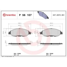 BREMBO fékbetétkészlet, tárcsafék P 56 107 autóalkatrész