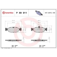 BREMBO fékbetétkészlet, tárcsafék P 59 011 autóalkatrész