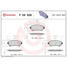 BREMBO fékbetétkészlet, tárcsafék P 59 028 autóalkatrész