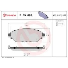 BREMBO fékbetétkészlet, tárcsafék P 59 082 autóalkatrész