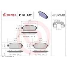 BREMBO fékbetétkészlet, tárcsafék P 59 087 autóalkatrész