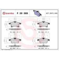 BREMBO fékbetétkészlet, tárcsafék P 59 089 autóalkatrész