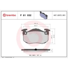 BREMBO fékbetétkészlet, tárcsafék P 61 032 autóalkatrész