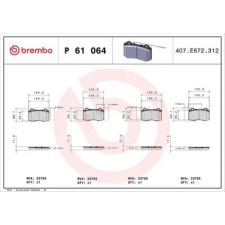 BREMBO fékbetétkészlet, tárcsafék P 61 064 autóalkatrész