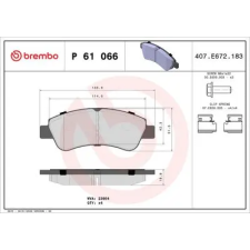 BREMBO fékbetétkészlet, tárcsafék P 61 066X autóalkatrész