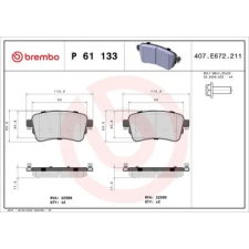 BREMBO fékbetétkészlet, tárcsafék P 61 133 autóalkatrész