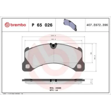 BREMBO fékbetétkészlet, tárcsafék P 65 026 autóalkatrész