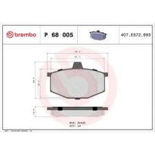 BREMBO fékbetétkészlet, tárcsafék P 68 005 autóalkatrész