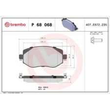 BREMBO fékbetétkészlet, tárcsafék P 68 068 autóalkatrész