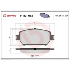 BREMBO fékbetétkészlet, tárcsafék P 83 062 autóalkatrész