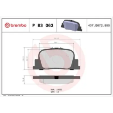 BREMBO fékbetétkészlet, tárcsafék P 83 063 autóalkatrész