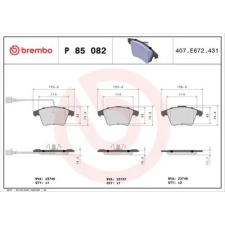 BREMBO fékbetétkészlet, tárcsafék P 85 082 autóalkatrész