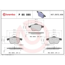 BREMBO fékbetétkészlet, tárcsafék P 85 085X autóalkatrész