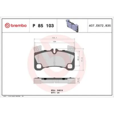 BREMBO fékbetétkészlet, tárcsafék P 85 103 autóalkatrész