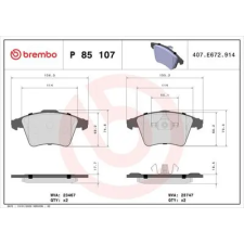 BREMBO fékbetétkészlet, tárcsafék P 85 107 autóalkatrész