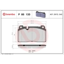 BREMBO fékbetétkészlet, tárcsafék P 85 133 autóalkatrész