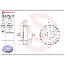 BREMBO fékdob 14.E276.10 autóalkatrész